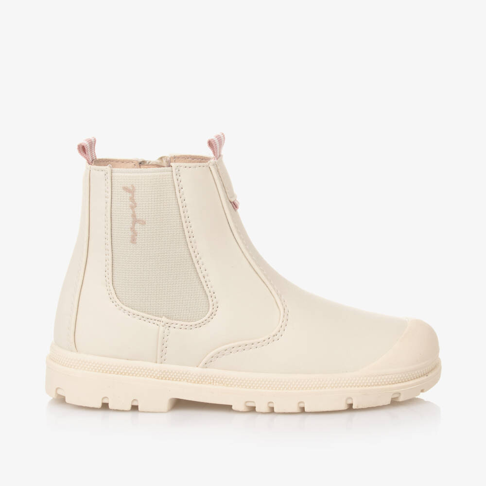 Mayoral-Girls Cream Faux Leather Ankle Boots | Childrensalon Outlet