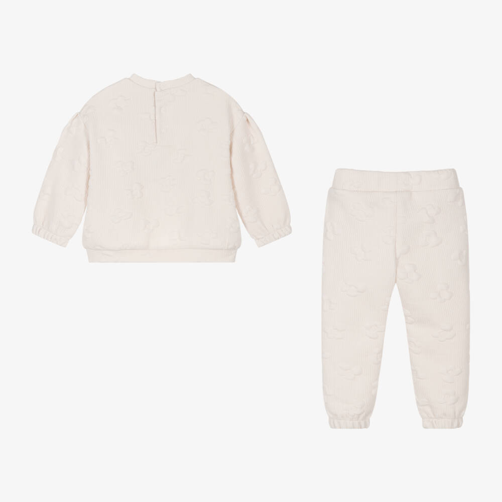 Mayoral-Girls Cream Floral Jersey Set | Childrensalon Outlet