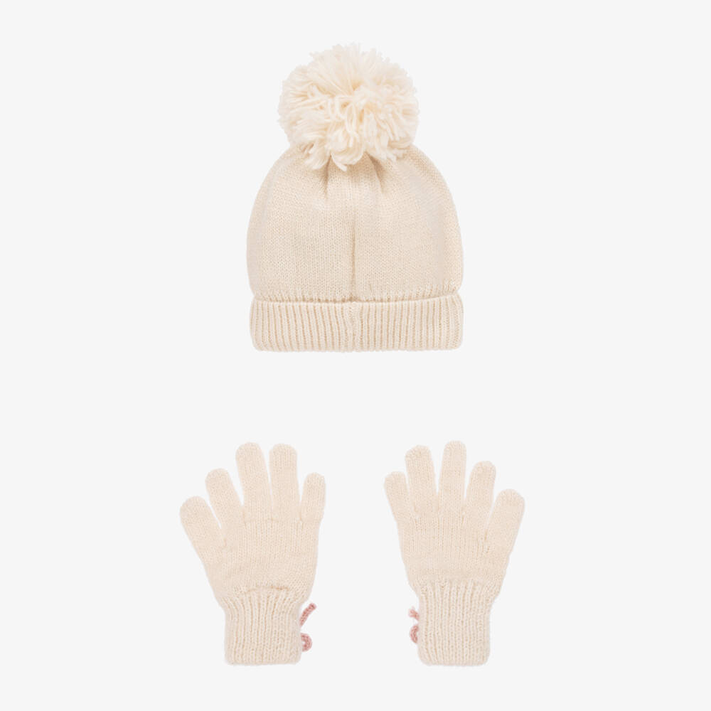 Mayoral-Girls Cream Floral Knit Set | Childrensalon Outlet