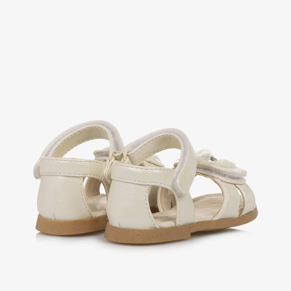 Mayoral-Girls Cream Floral Tulle Sandals | Childrensalon Outlet