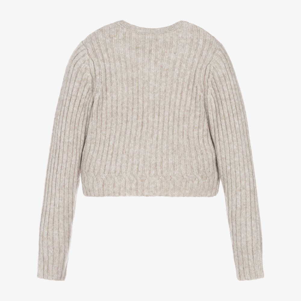 Mayoral-Girls Cream Knitted Sweater | Childrensalon Outlet