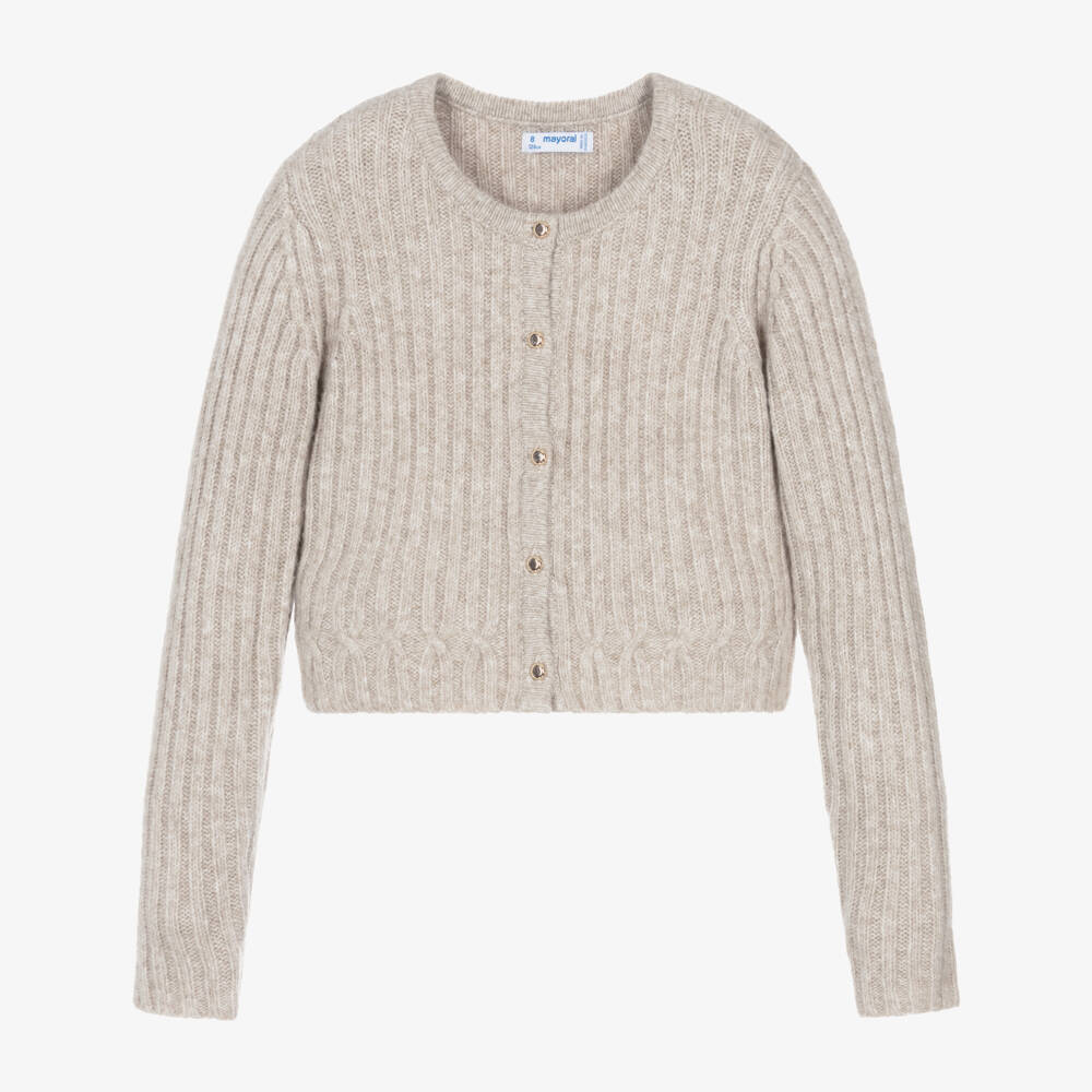 Mayoral-Girls Cream Knitted Sweater | Childrensalon Outlet
