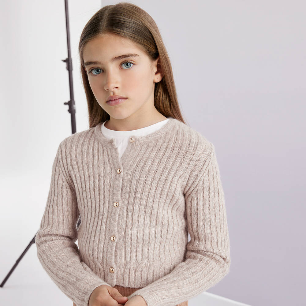 Mayoral-Girls Cream Knitted Sweater | Childrensalon Outlet