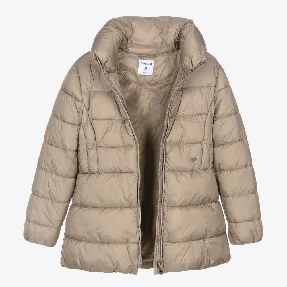 Mayoral-Girls Cream Padded Jacket | Childrensalon Outlet