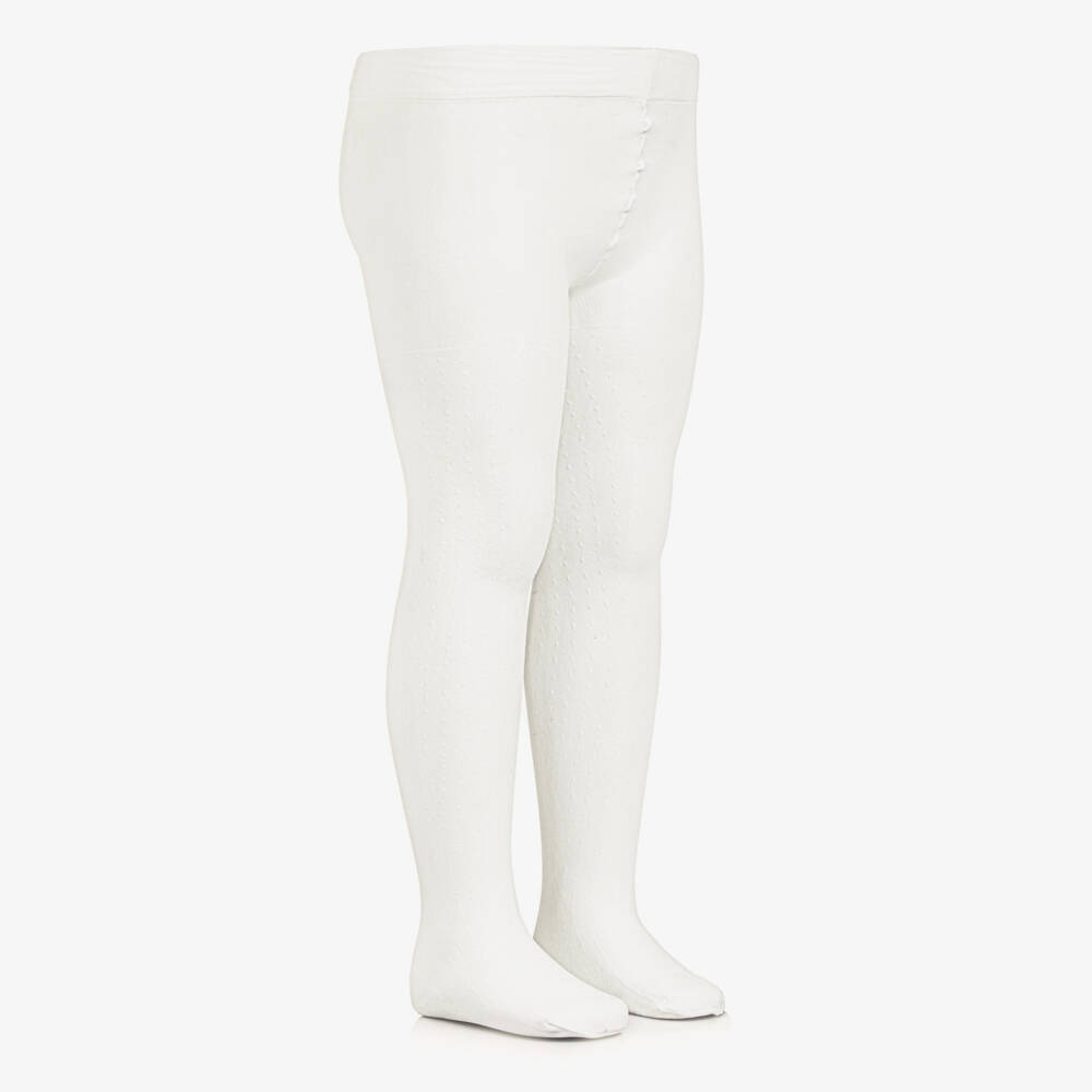 مايورال-جوارب بناتية بلون كريمي بنقشة بلومتي | Childrensalon Outlet