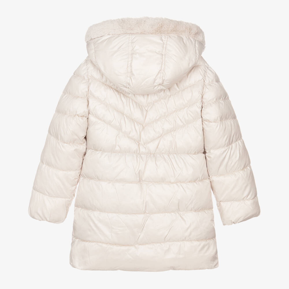 Mayoral-Girls Cream Quilted Coat | Childrensalon Outlet