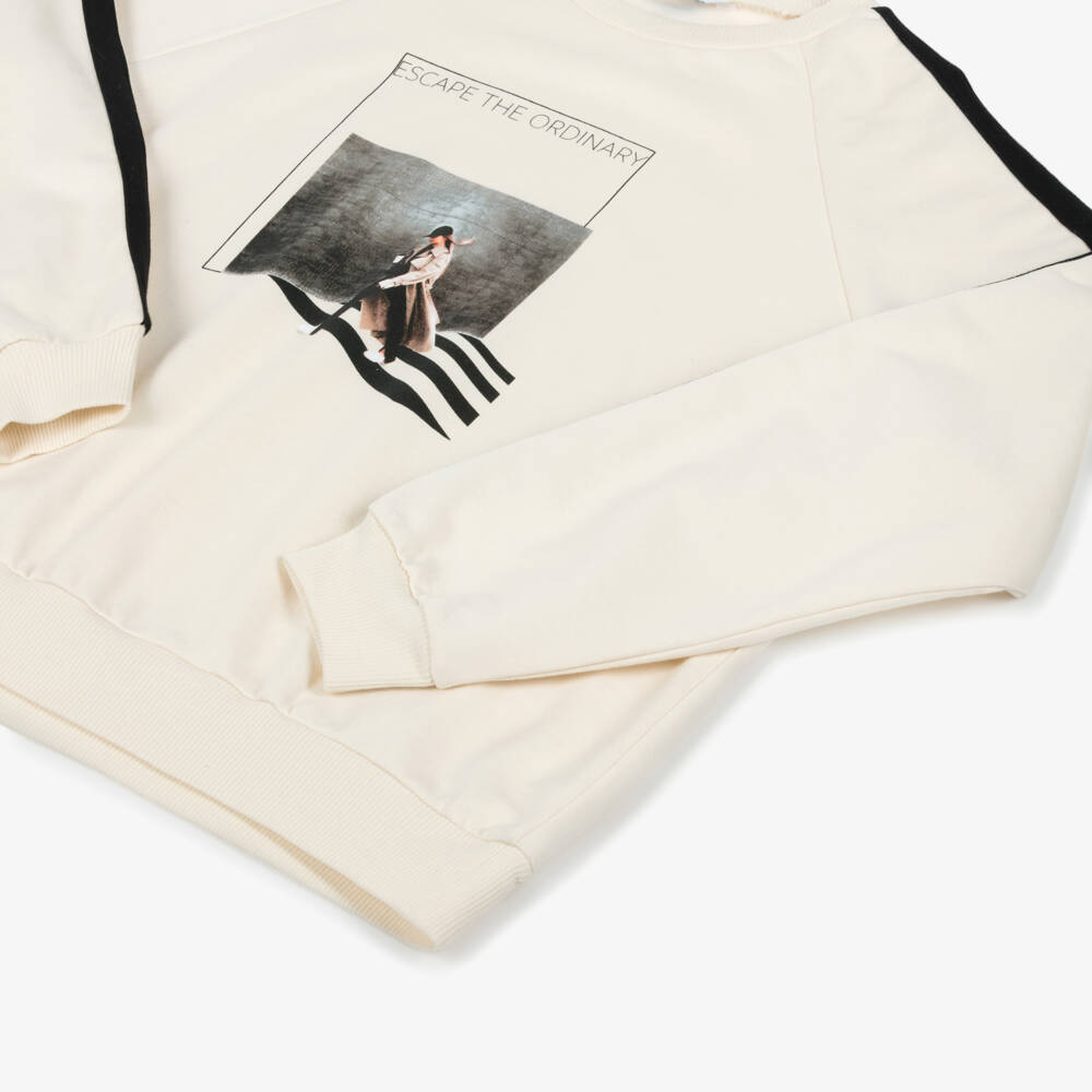 Mayoral-طقم بناتي بلوزة كريمية وسروال ليغينغ أسود | Childrensalon Outlet