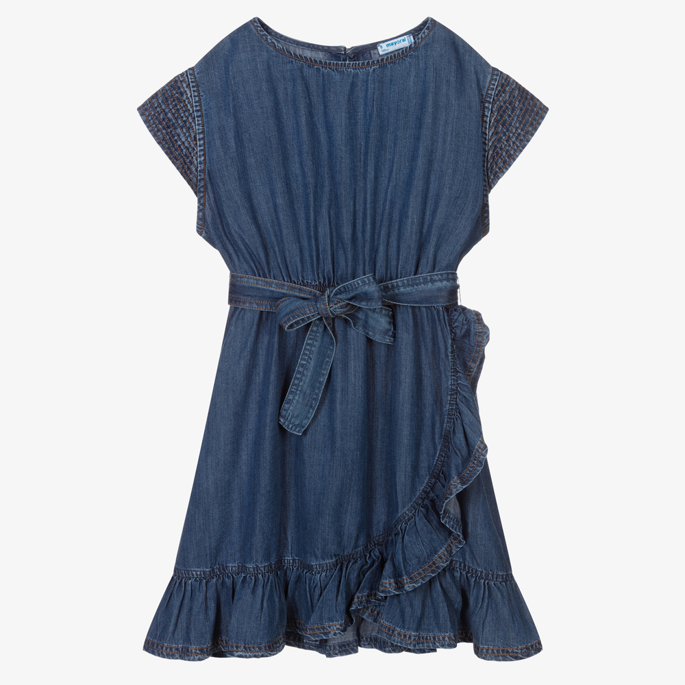 Mayoral - Dunkelblaues Chambray-Kleid (M) | Childrensalon