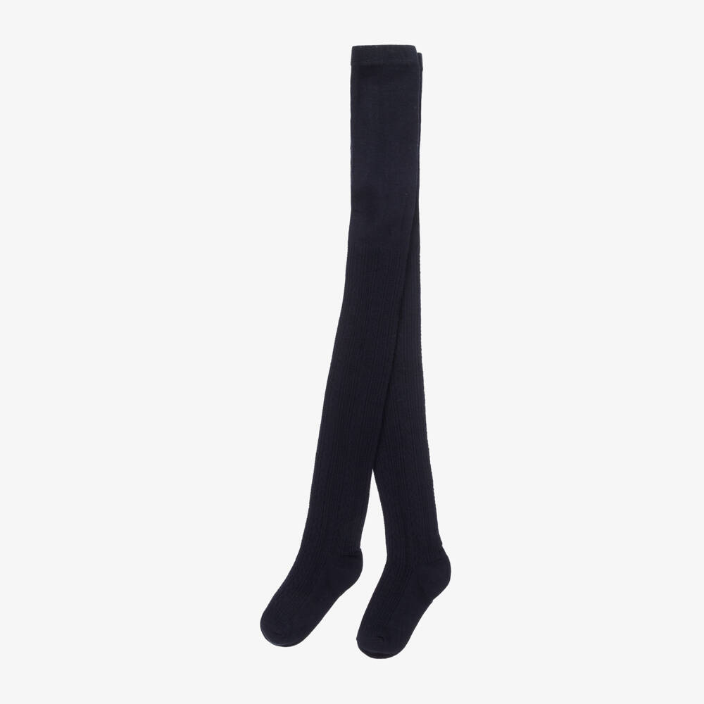 Mayoral-Girls Dark Blue Knit Tights | Childrensalon Outlet