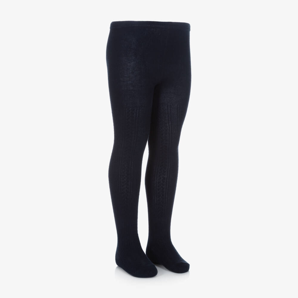 Mayoral-Girls Dark Blue Knit Tights | Childrensalon Outlet