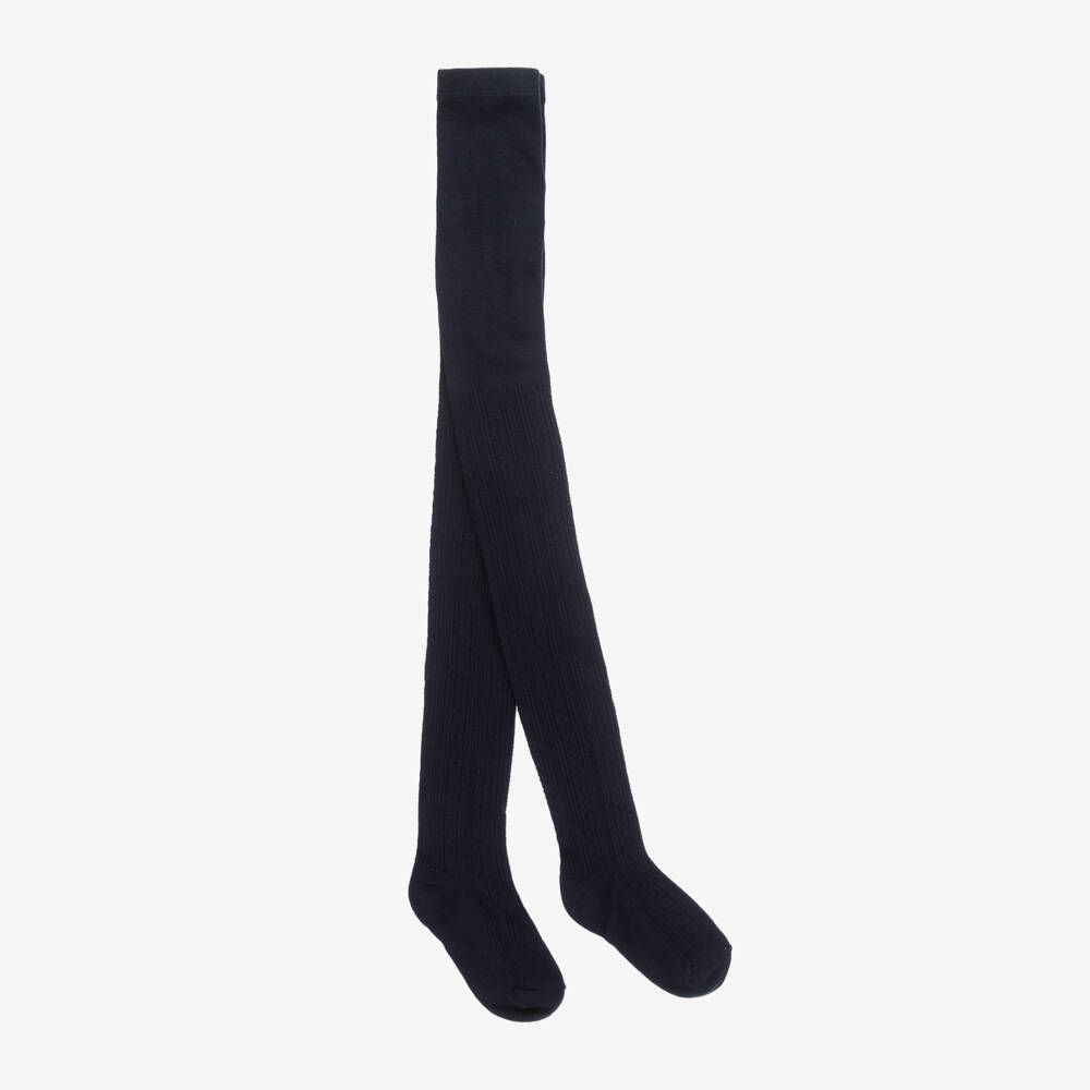 Mayoral-Girls Dark Blue Knit Tights | Childrensalon Outlet