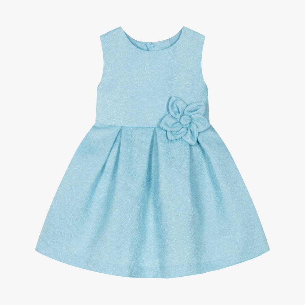 Mayoral-Girls Delicate Blue Floral Gown | Childrensalon Outlet