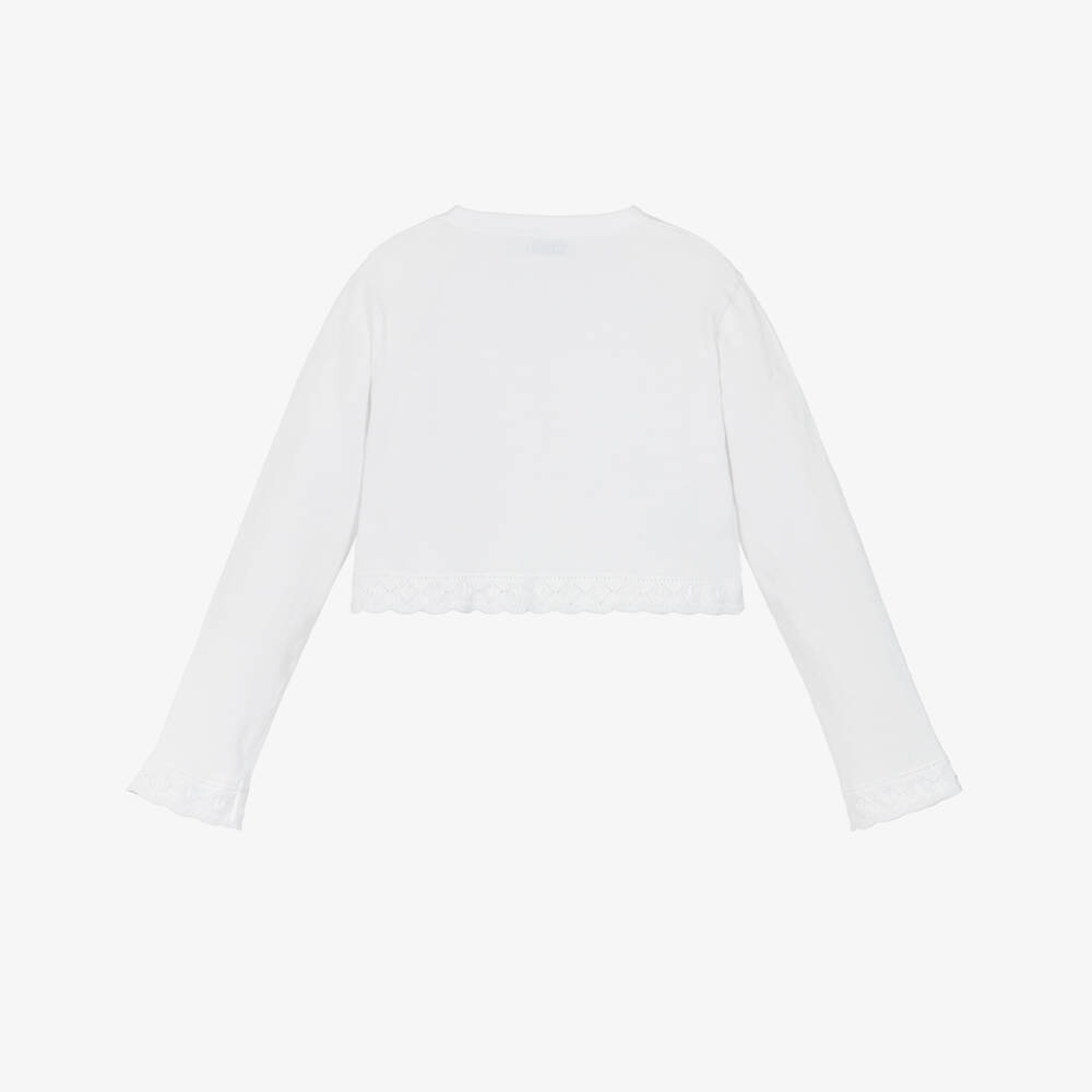 Mayoral-Деликатный вязаный белый кардиган для девочек | Childrensalon Outlet