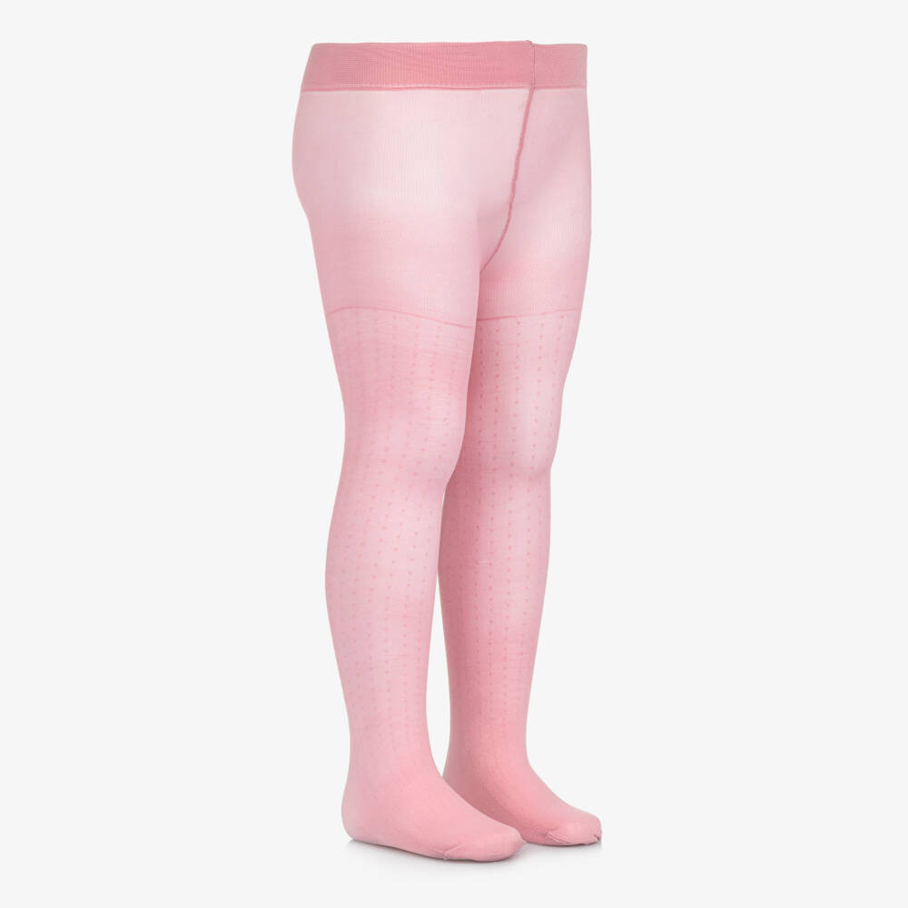 Mayoral-Girls Delicate Pink Dot Hosiery | Childrensalon Outlet