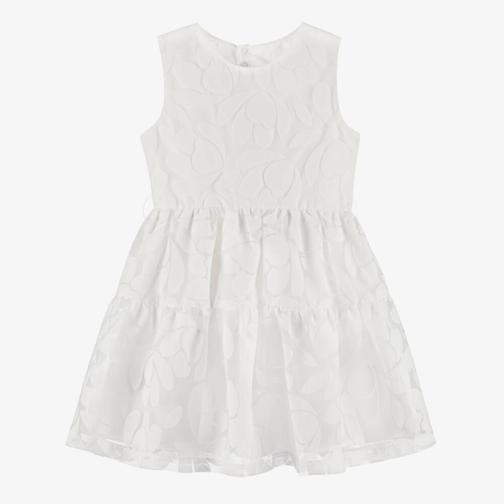 Mayoral-Girls Delicate Sheer Floral Frock | Childrensalon Outlet