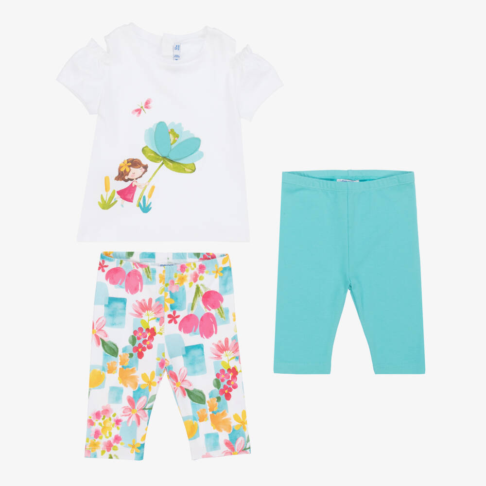 Mayoral-طقم ليجينز أزرق رائع للبنات | Childrensalon Outlet