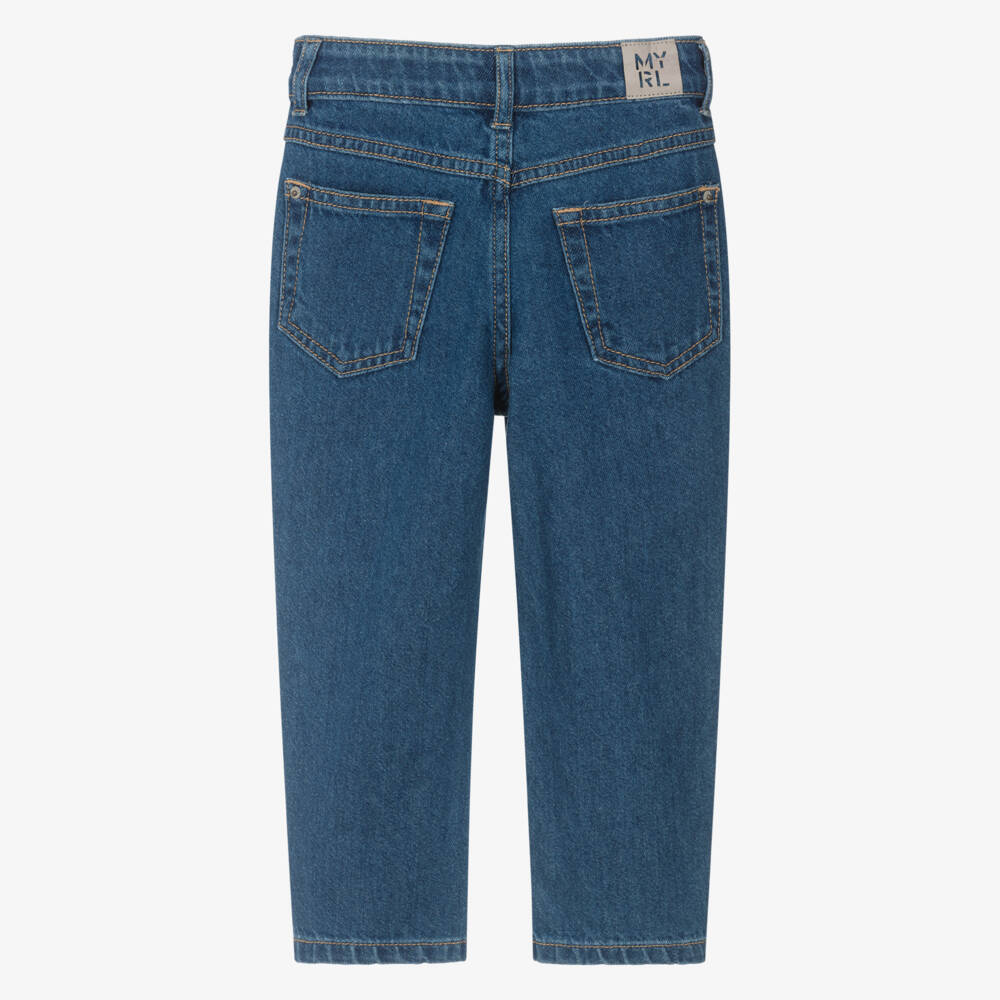 Mayoral-Girls Denim Blue Vintage Style Jeans | Childrensalon Outlet