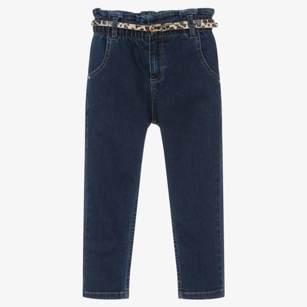 Mayoral-Girls Denim Elastic Waist Trousers | Childrensalon Outlet