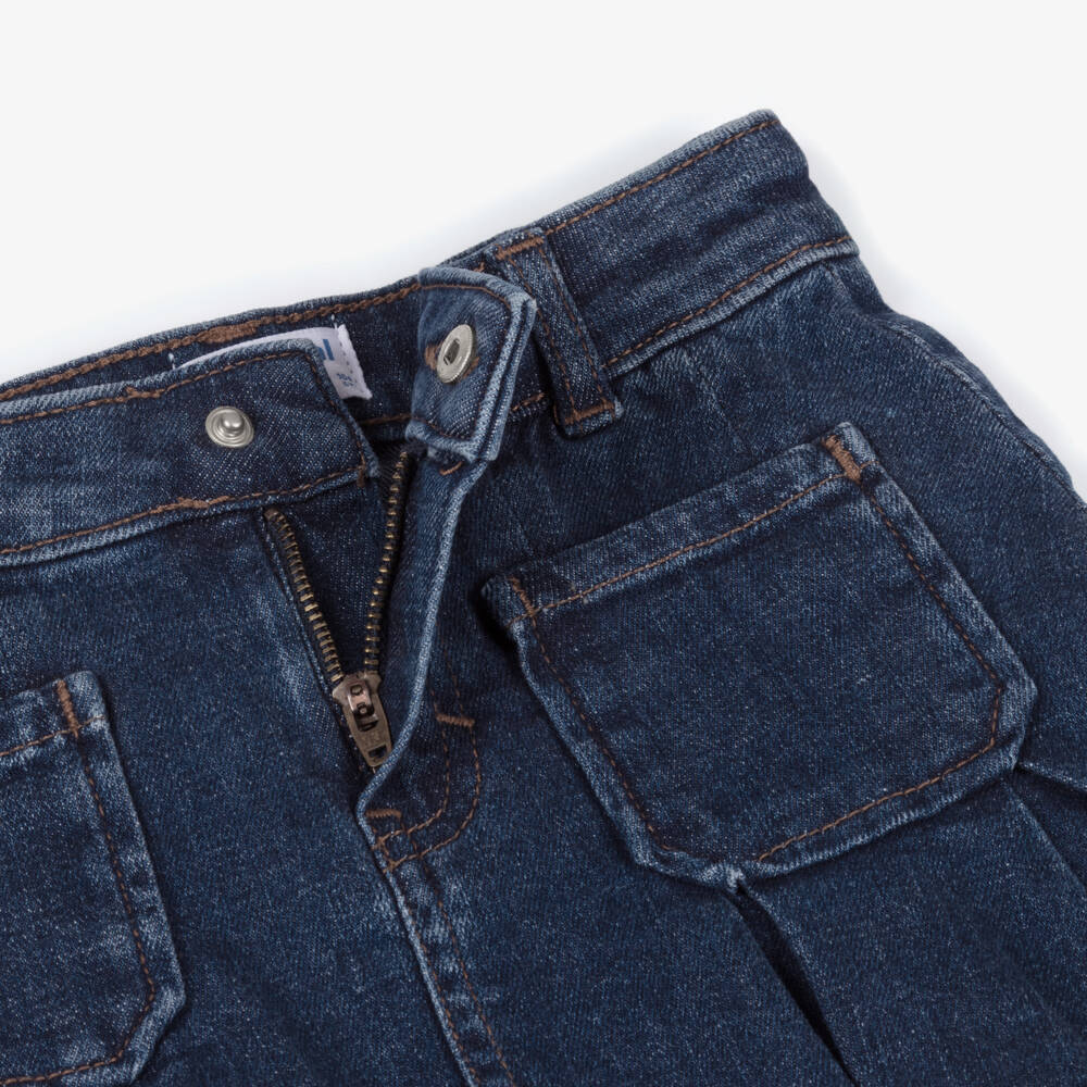 Mayoral-Girls Denim Pleated Blue Skirt | Childrensalon Outlet