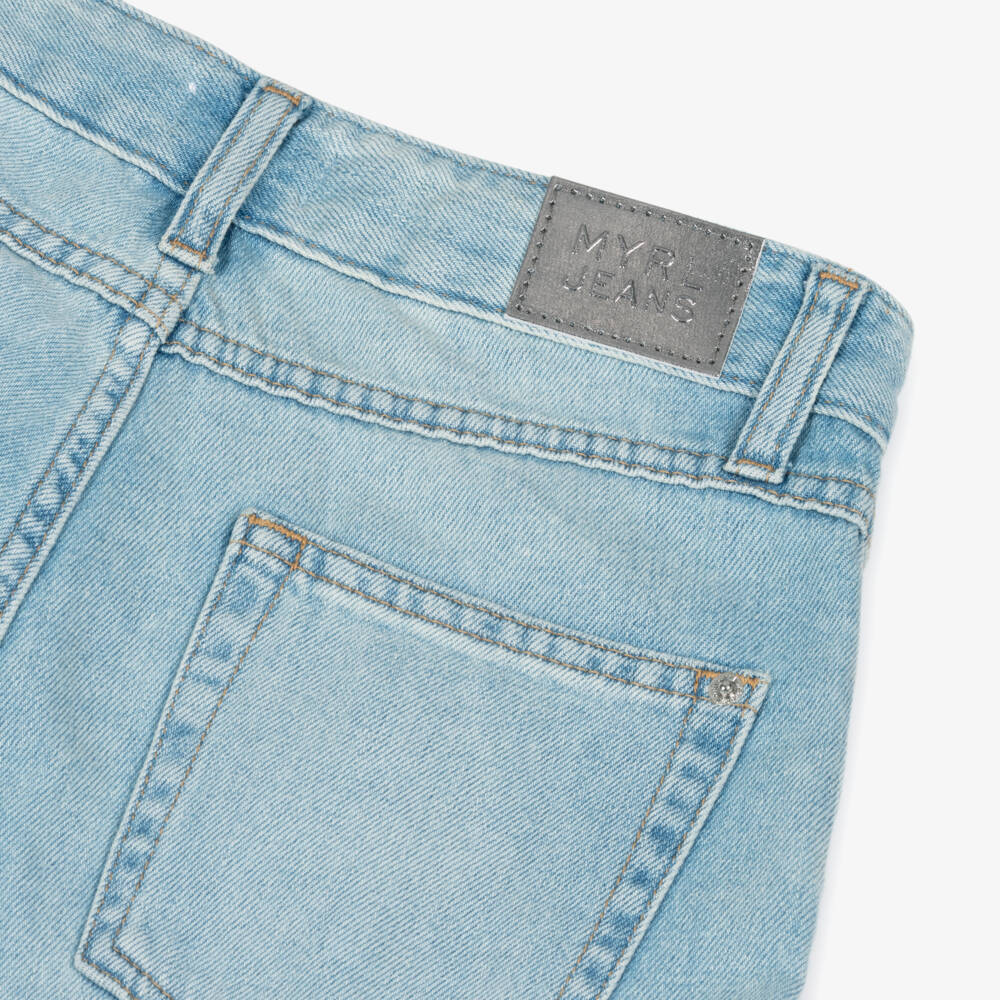 Mayoral-Girls Denim Wide Leg Trousers | Childrensalon Outlet