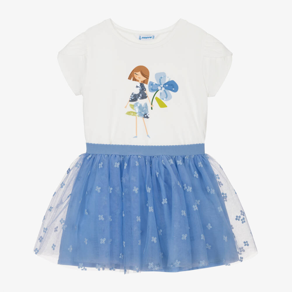 Mayoral-Мечтательный синий ансамбль для девочек | Childrensalon Outlet