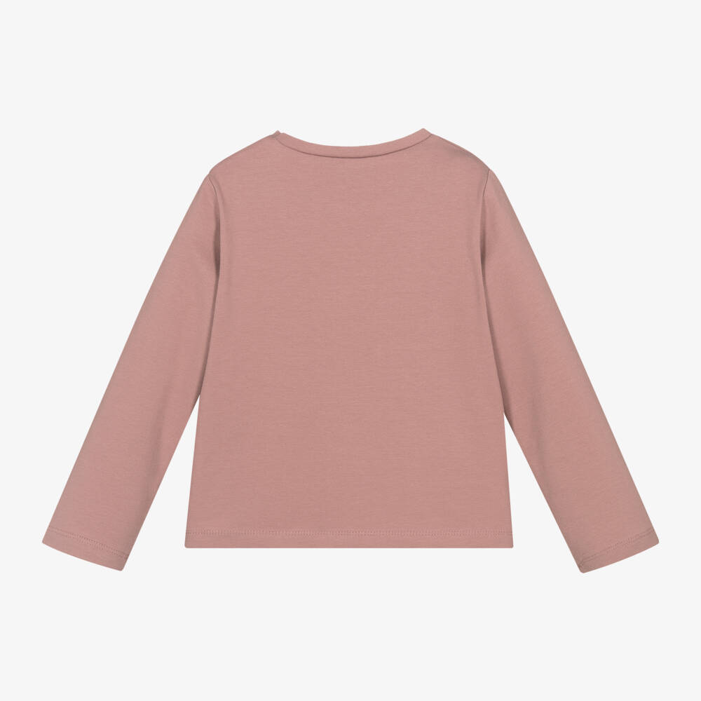Mayoral-Girls Dusky Pink Diamanté Tee | Childrensalon Outlet