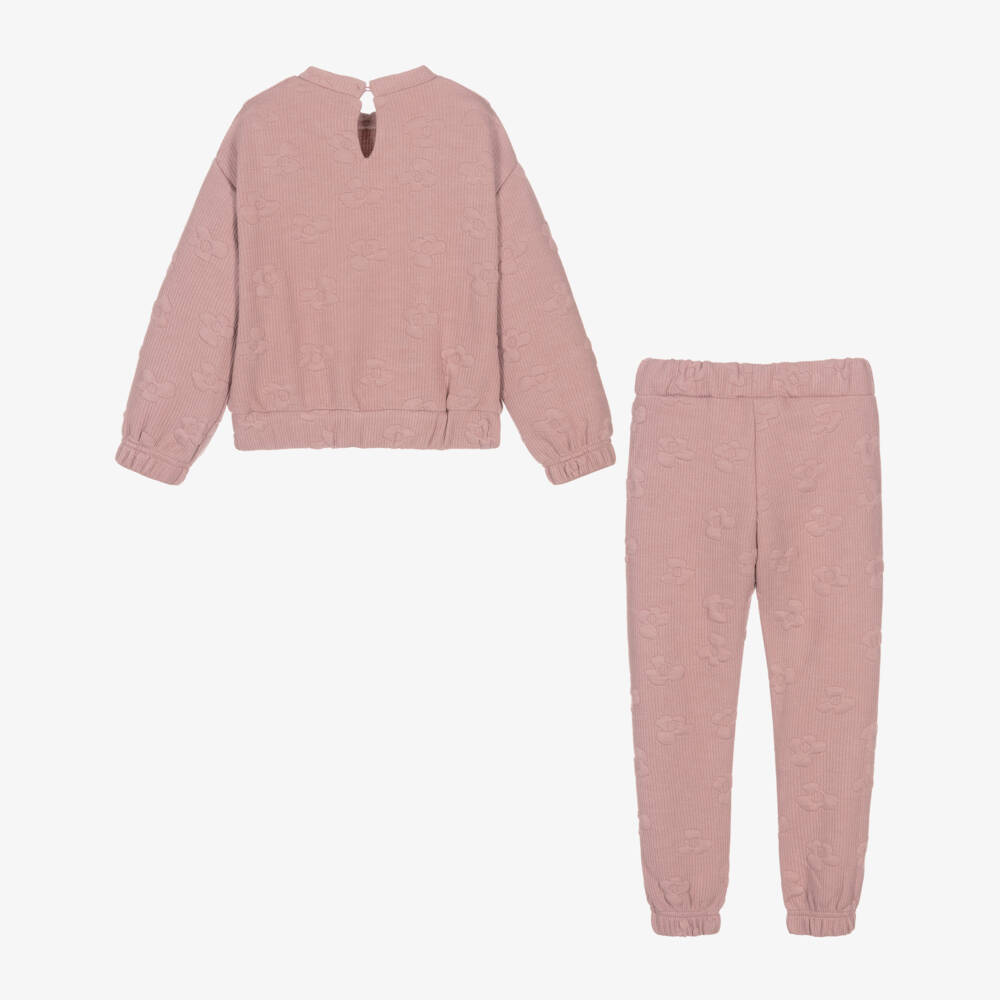 Mayoral-Girls Dusky Pink Floral Tracksuit | Childrensalon Outlet