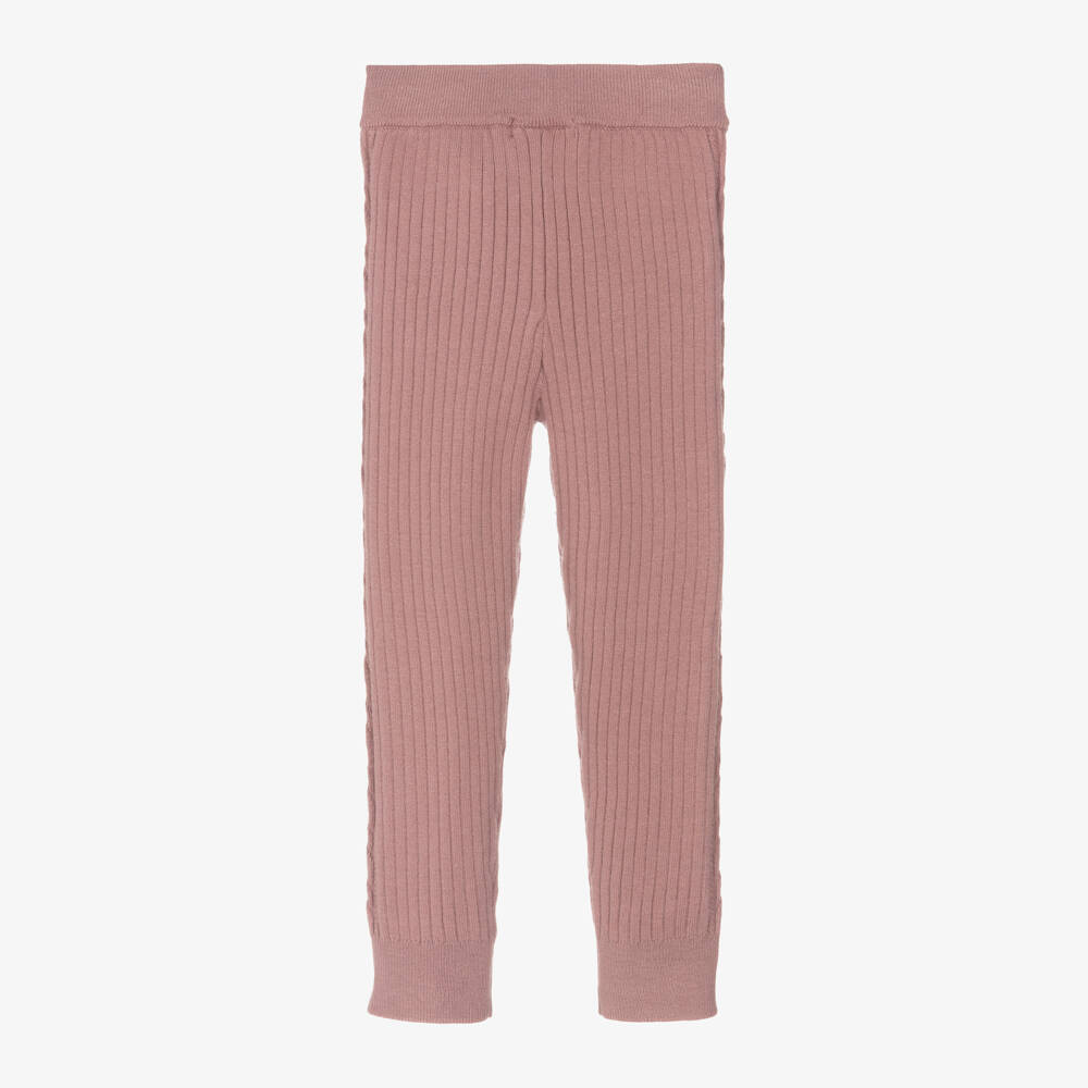 Mayoral-Girls Dusky Pink Knitted Leggings | Childrensalon Outlet