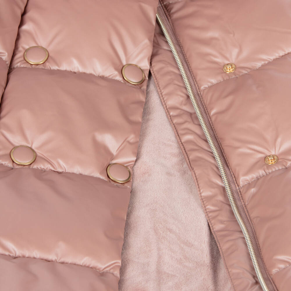 Mayoral-Girls Dusky Pink Quilted Coat | Childrensalon Outlet