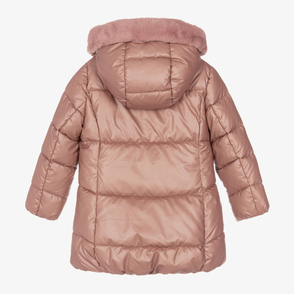 Mayoral-Girls Dusky Pink Quilted Coat | Childrensalon Outlet