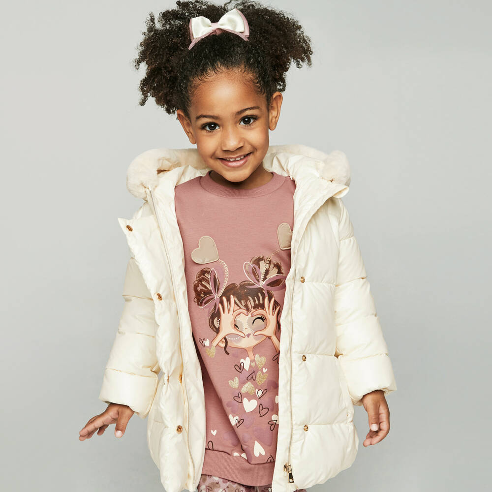 Mayoral-Girls Dusky Pink Sweatshirt Dress | Childrensalon Outlet