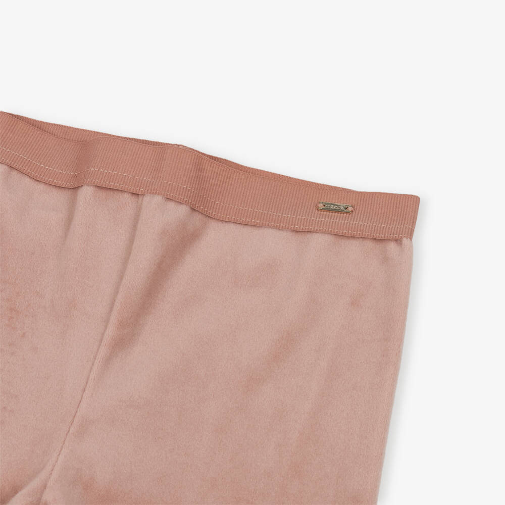 Mayoral-Girls Dusky Pink Velour Leggings | Childrensalon Outlet