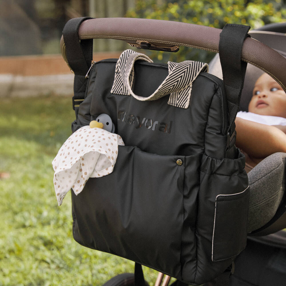 Mayoral Newborn-Girls Elegant Black Diaper Backpack | Childrensalon Outlet