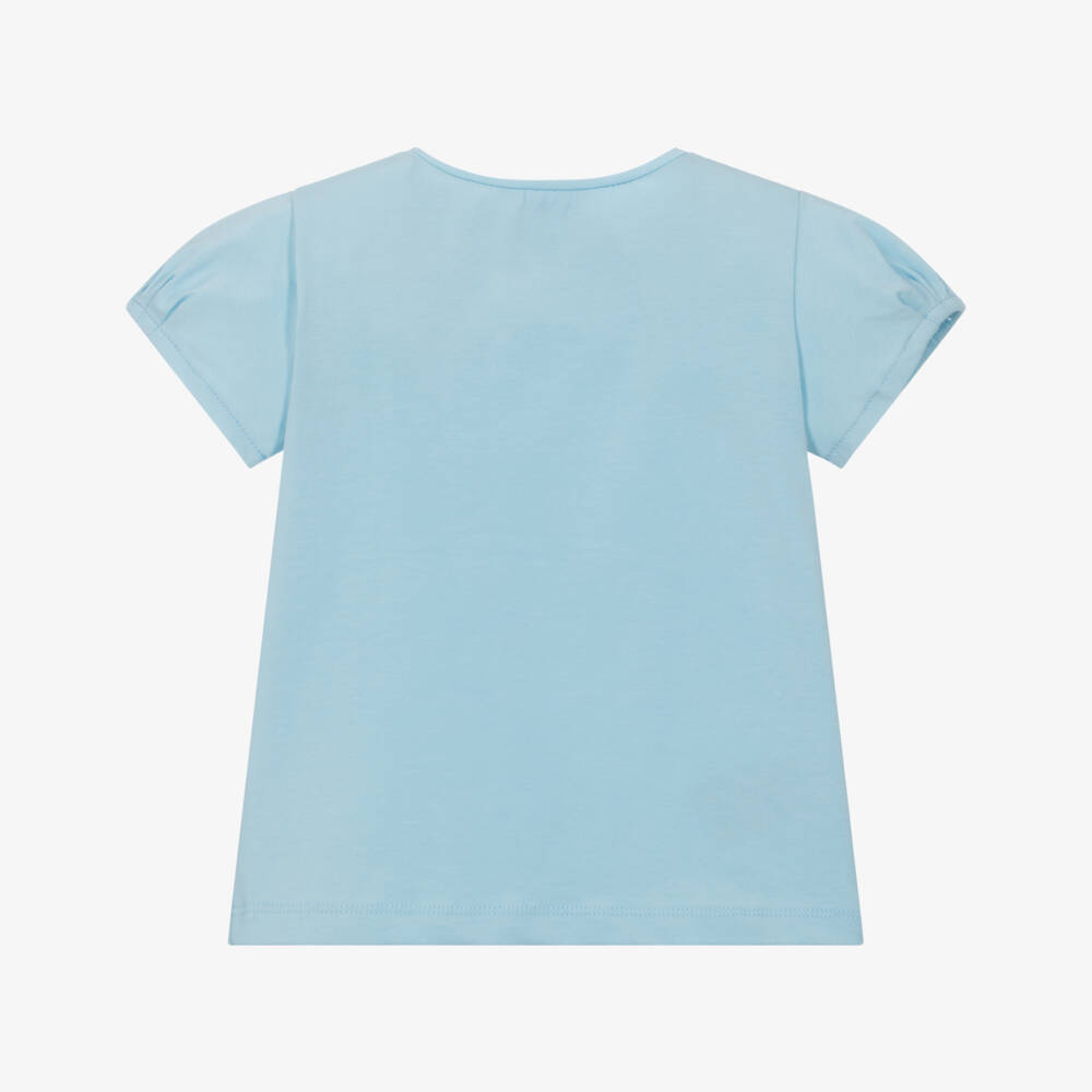 Mayoral-Girls Elegant Blue Lace Tee | Childrensalon Outlet