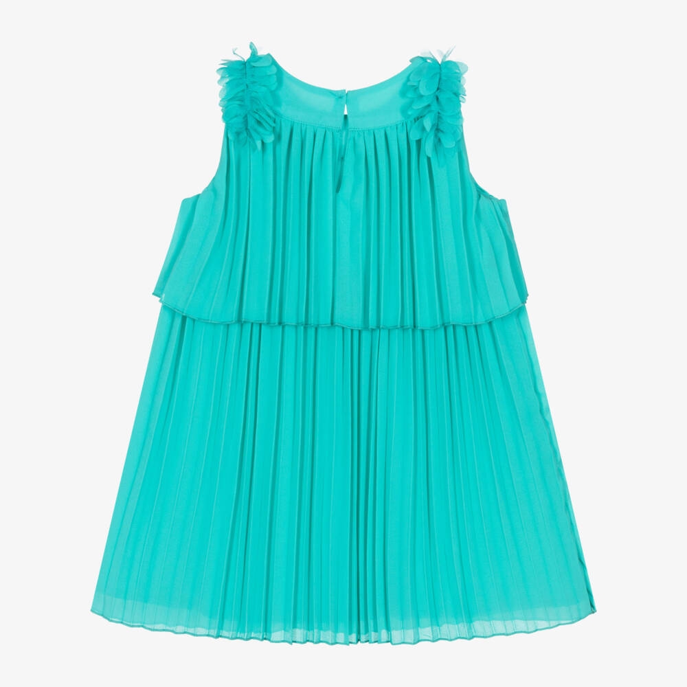 Mayoral-Girls Elegant Green Chiffon Frock | Childrensalon Outlet