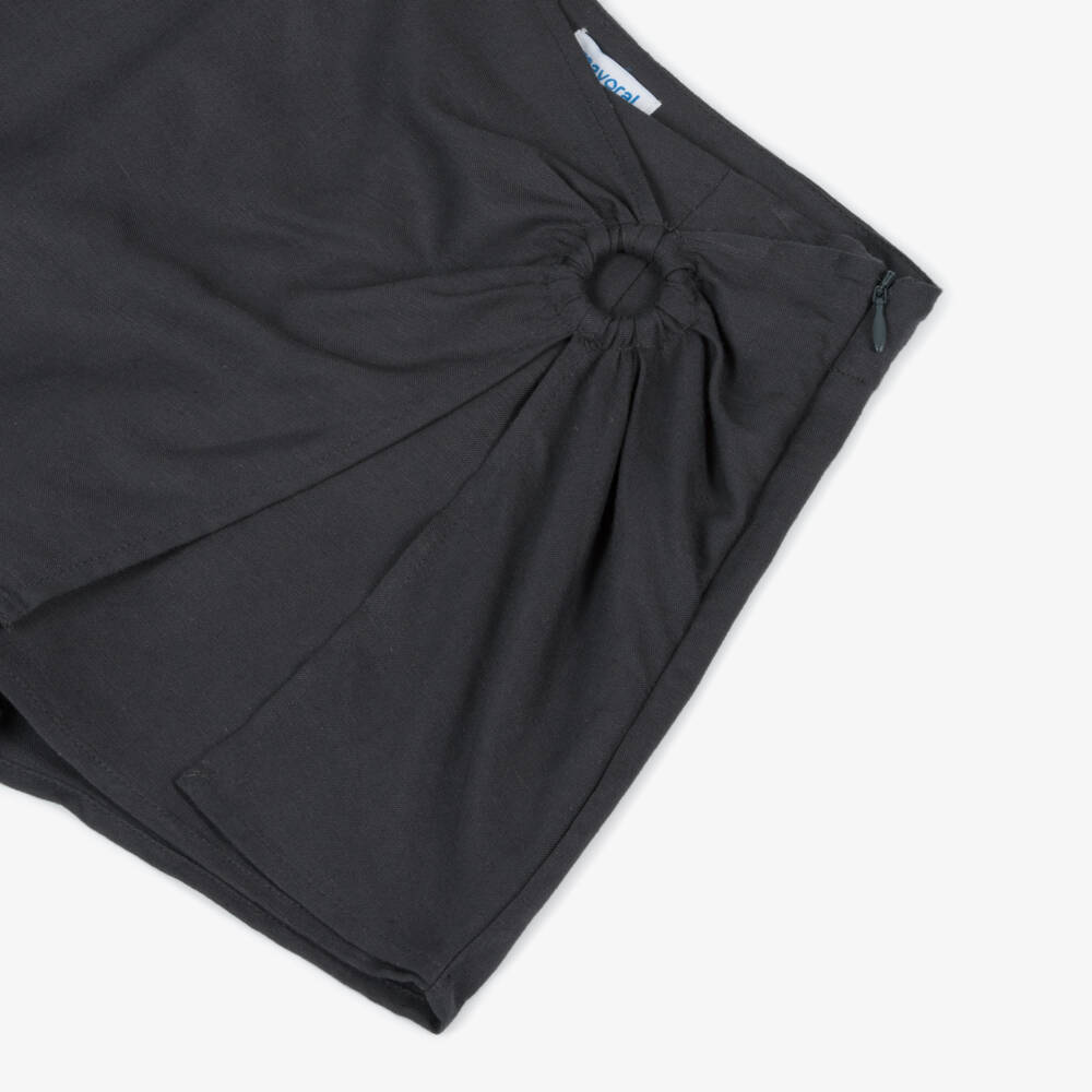 Mayoral-Girls Elegant Grey Linen-Blend Skort | Childrensalon Outlet