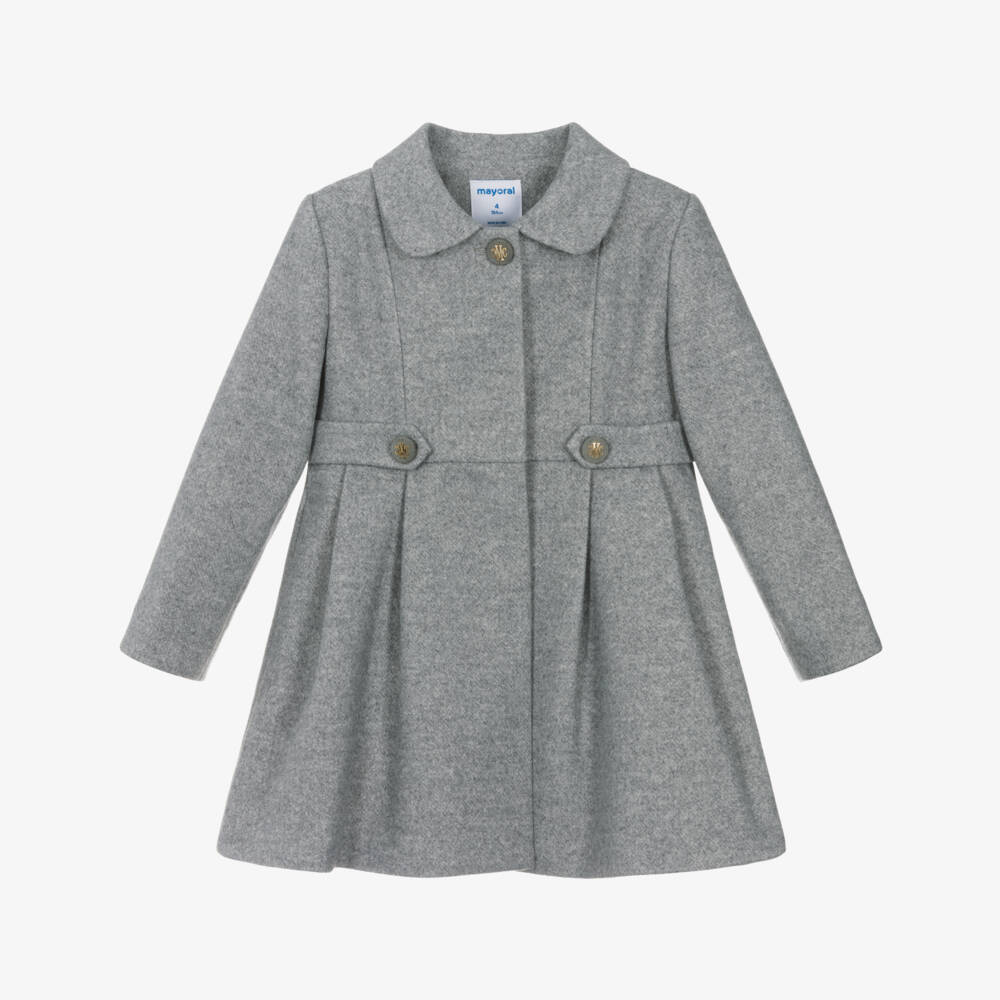 Mayoral-Girls Elegant Grey Overcoat | Childrensalon Outlet