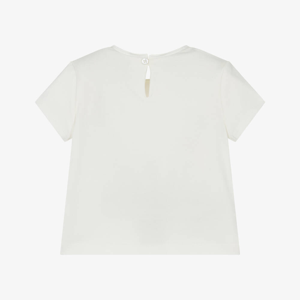 Mayoral-Girls Elegant Ivory Butterfly Tee | Childrensalon Outlet