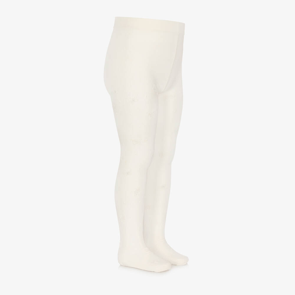 Mayoral-Girls Elegant Ivory Flutter Tights | Childrensalon Outlet