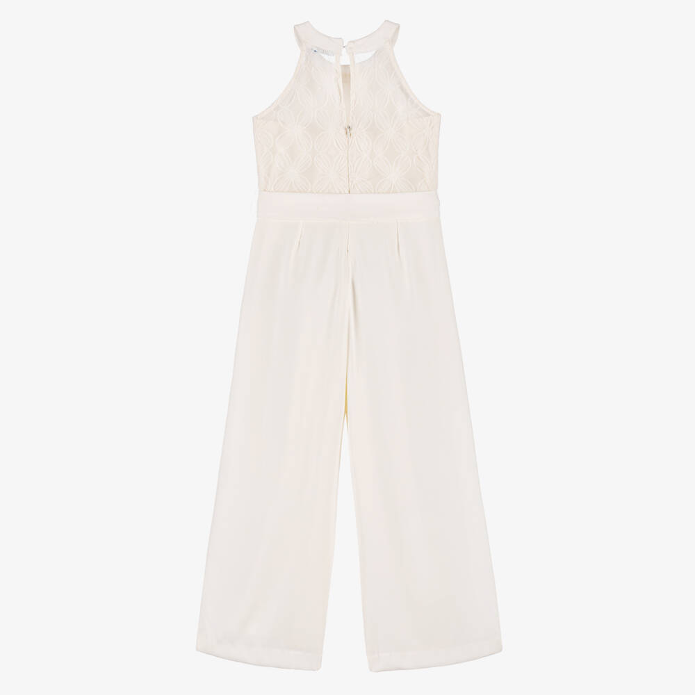Mayoral-Girls Elegant Ivory Halterneck Romper | Childrensalon Outlet