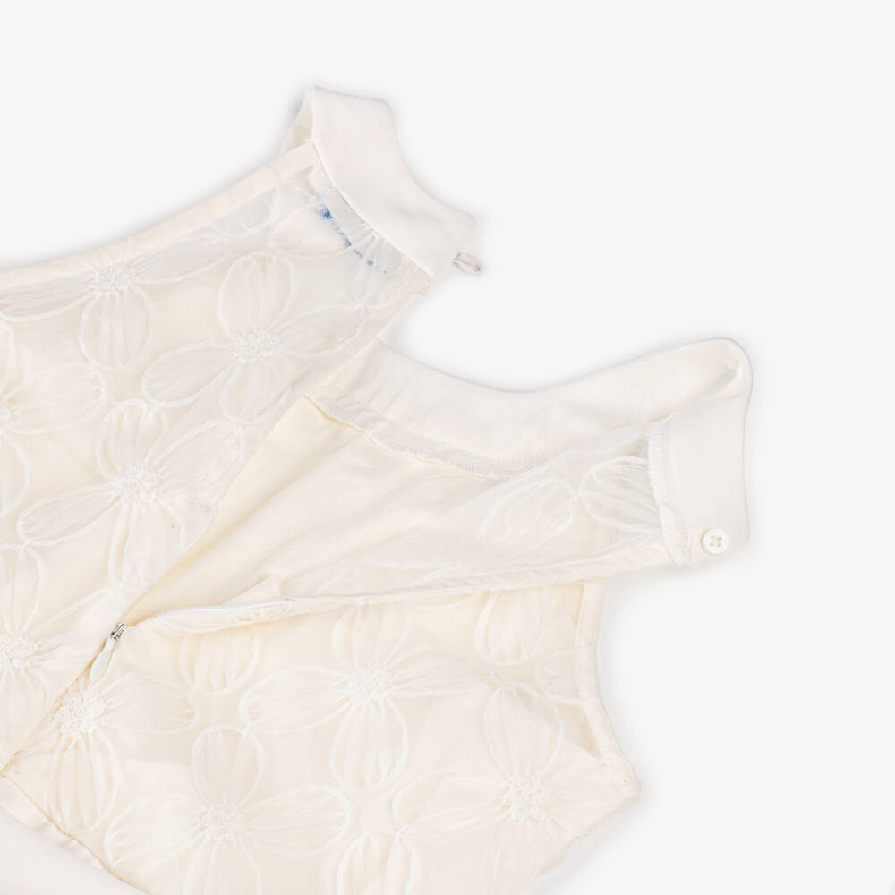 Mayoral-Girls Elegant Ivory Halterneck Romper | Childrensalon Outlet