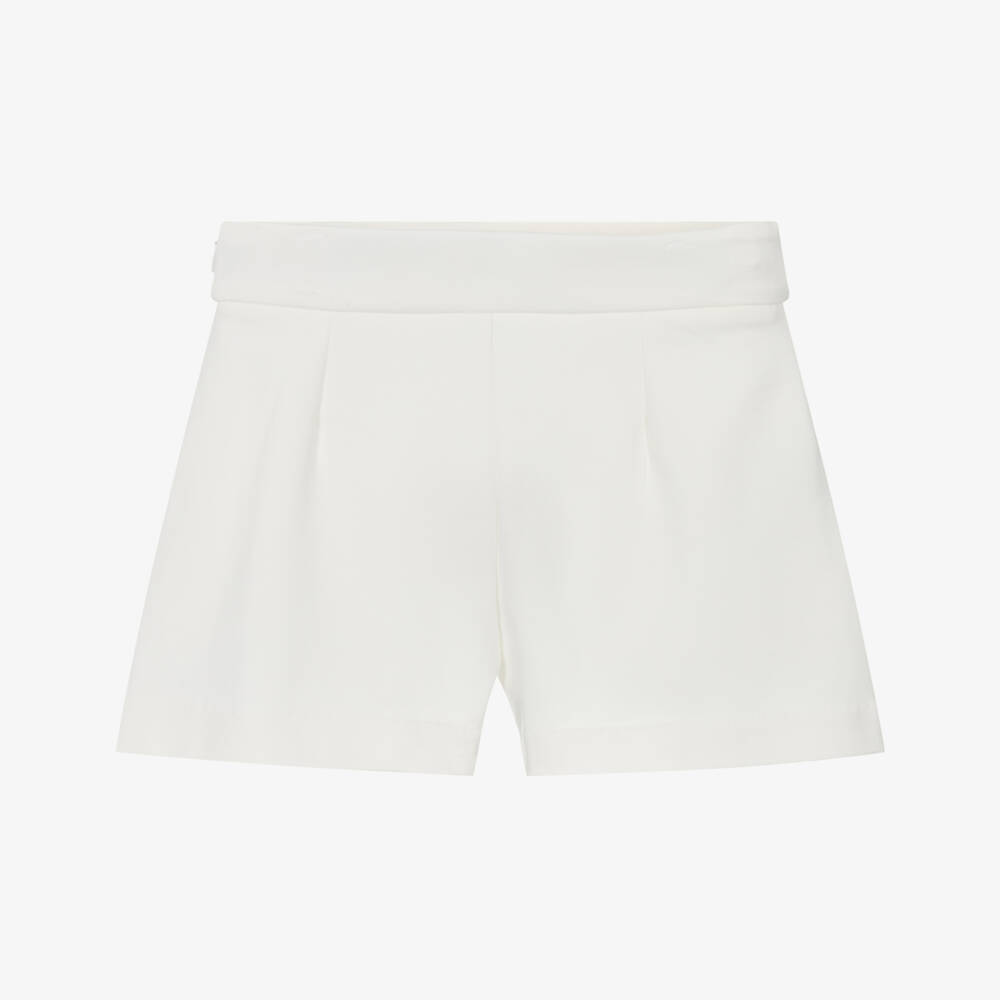 Mayoral-Girls Elegant Ivory Knit Shorts | Childrensalon Outlet