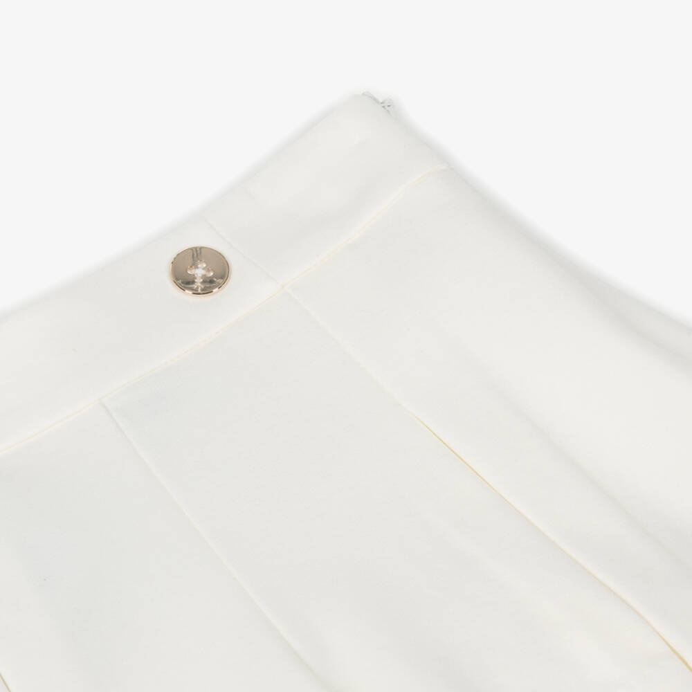 Mayoral-Girls Elegant Ivory Knit Shorts | Childrensalon Outlet