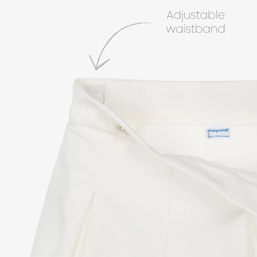 Mayoral-Girls Elegant Ivory Knit Shorts | Childrensalon Outlet