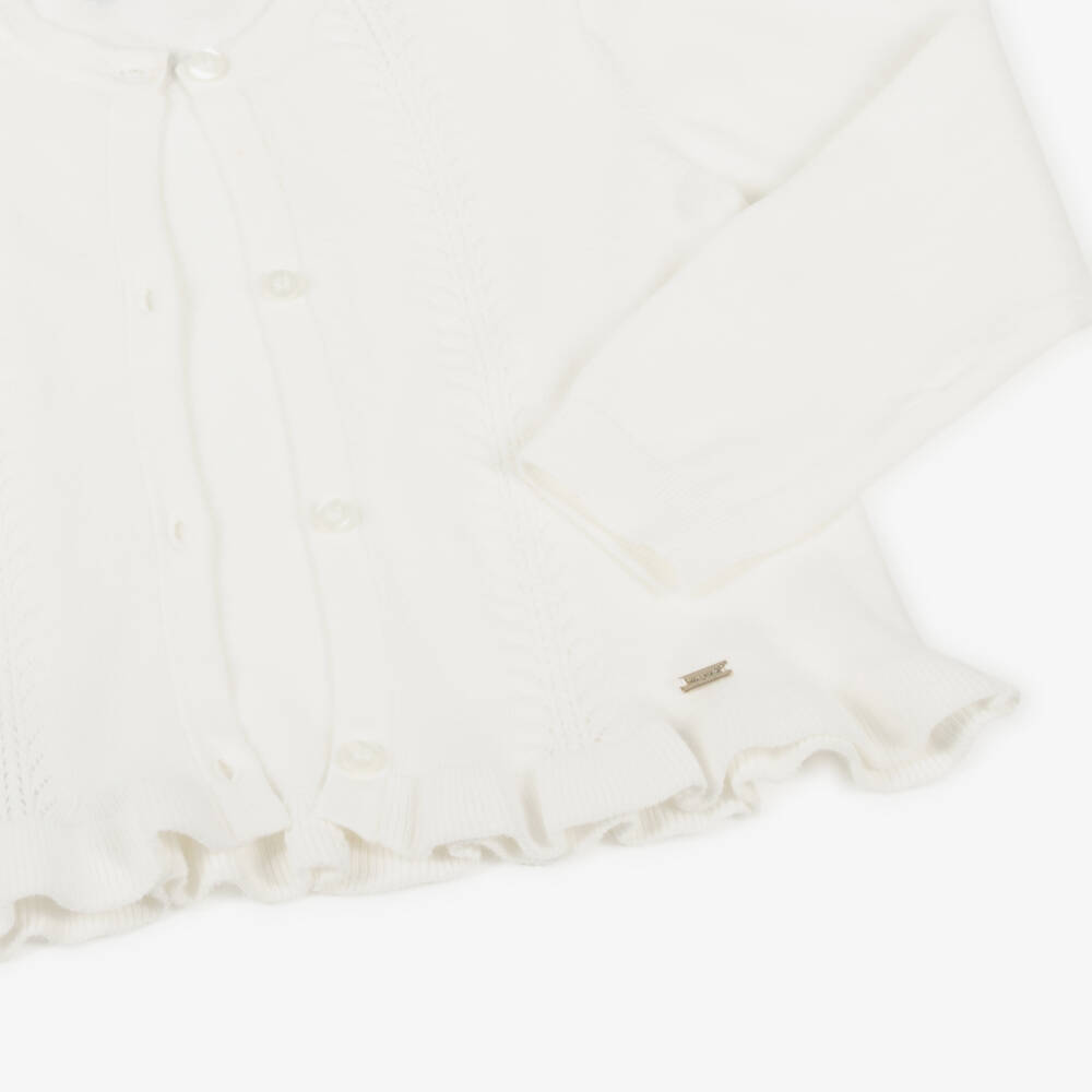 Mayoral-Girls Elegant Ivory Knit Sweater | Childrensalon Outlet