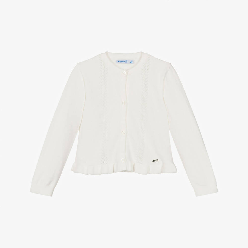 Mayoral-Girls Elegant Ivory Knit Sweater | Childrensalon Outlet