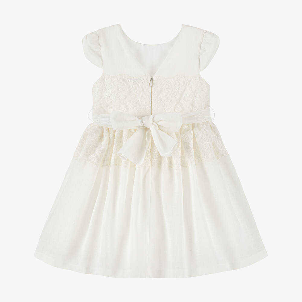 Mayoral-Элегантное кремовое кружевное платье для девочек | Childrensalon Outlet
