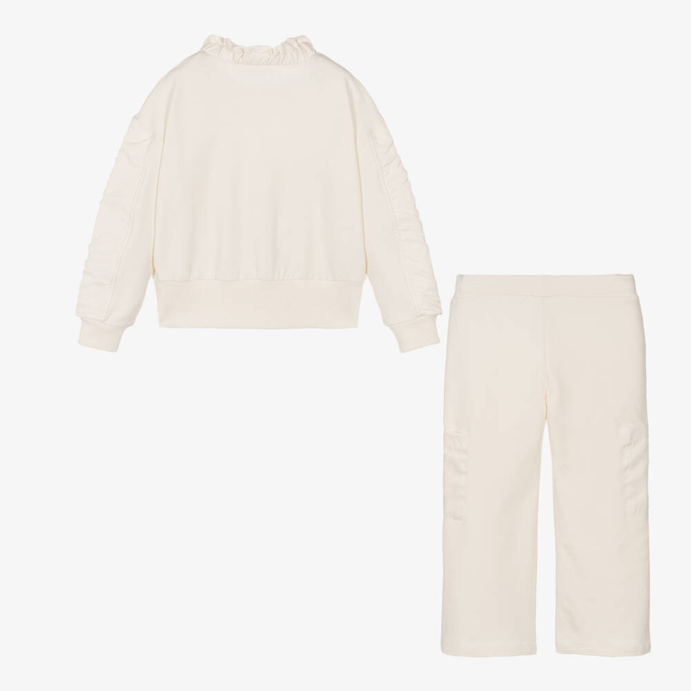 Mayoral-Girls Elegant Ivory Panel Tracksuit | Childrensalon Outlet