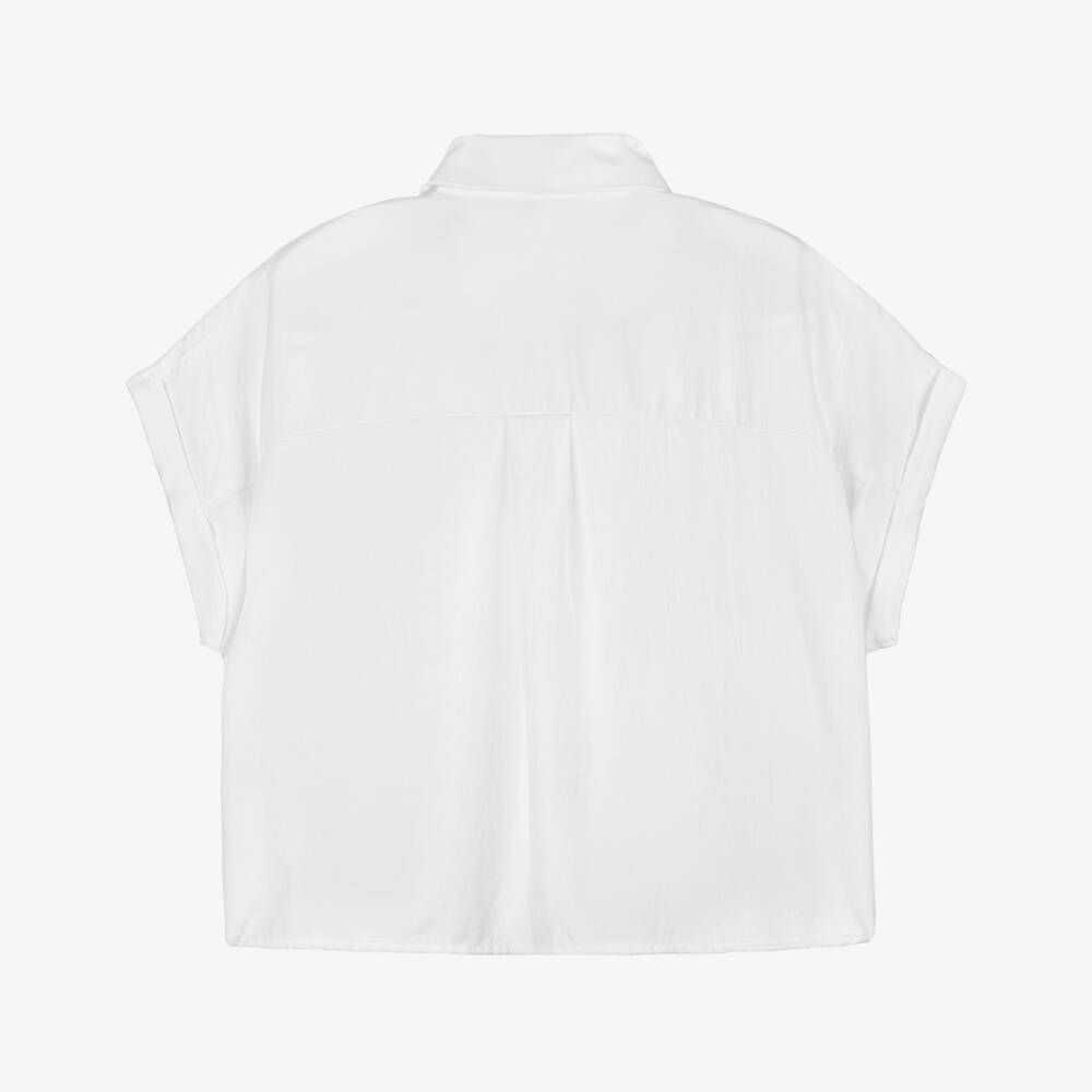 Mayoral-Элегантный шелковый белый топ для девочек | Childrensalon Outlet