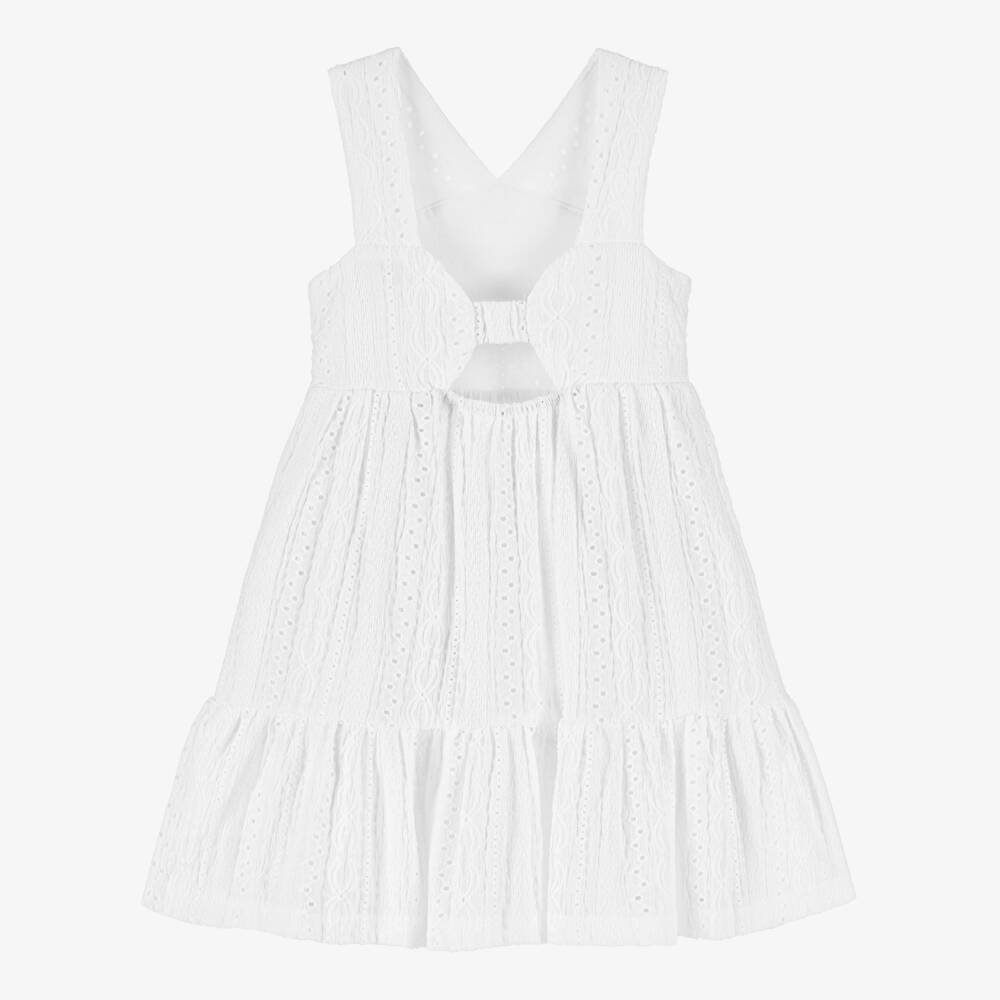 Mayoral-Элегантное белое платье с вышивкой для девочек | Childrensalon Outlet